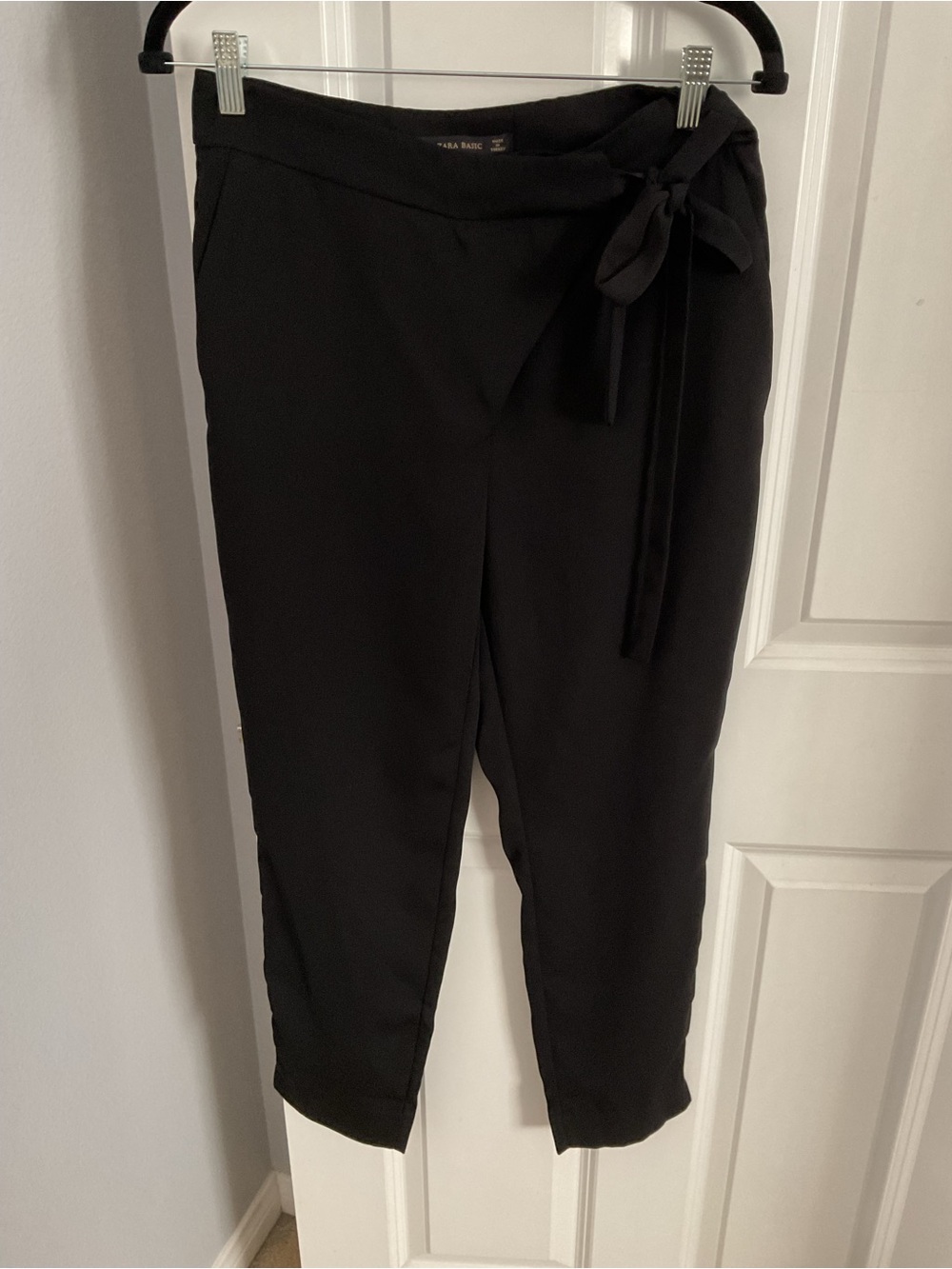 Zara Basic Straight Leg side tie Trousers